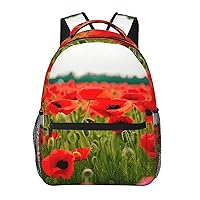 Poppy Flowers Vivid Petals print Lightweight Bookbag Casual Laptop Backpack for Men Women College backpack