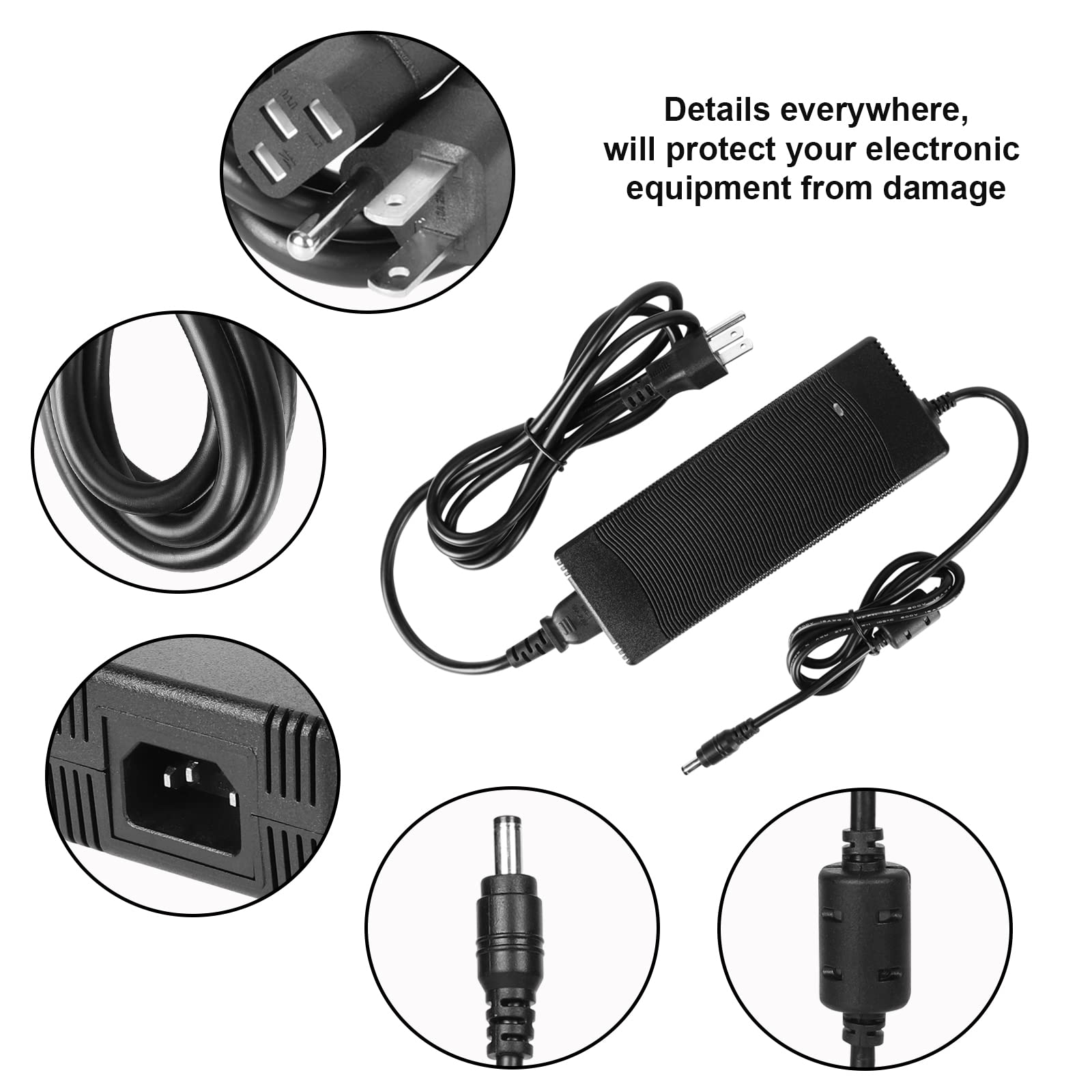 24V 8A Power Supply Adapter, AC to DC Converter AC 100V ~ 240V to DC 24 Volt 8 Amp 192W Switching Transformer LED Driver with 5.5mm x 2.1/2.5mm DC Jack Connector for Car Cigarette Lighter LCD Monitor