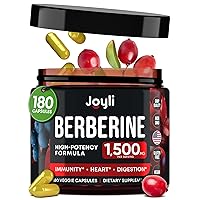 Joyli Berberine 1500MG - 180 Vegan Capsules - Weight Management & Heart Support - Berberine Supplement, Colloidal Gold Berberines Plus Bernerine, Berberine HCL - 3X The Potency of Berberine 500mg