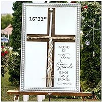 Three Strands Cord Wedding Unity Sign, Cross to Braid or Tie God's Knot - A Cord of Three Strands is Not Easily Broken - Handfasting Cord, 16 × 22