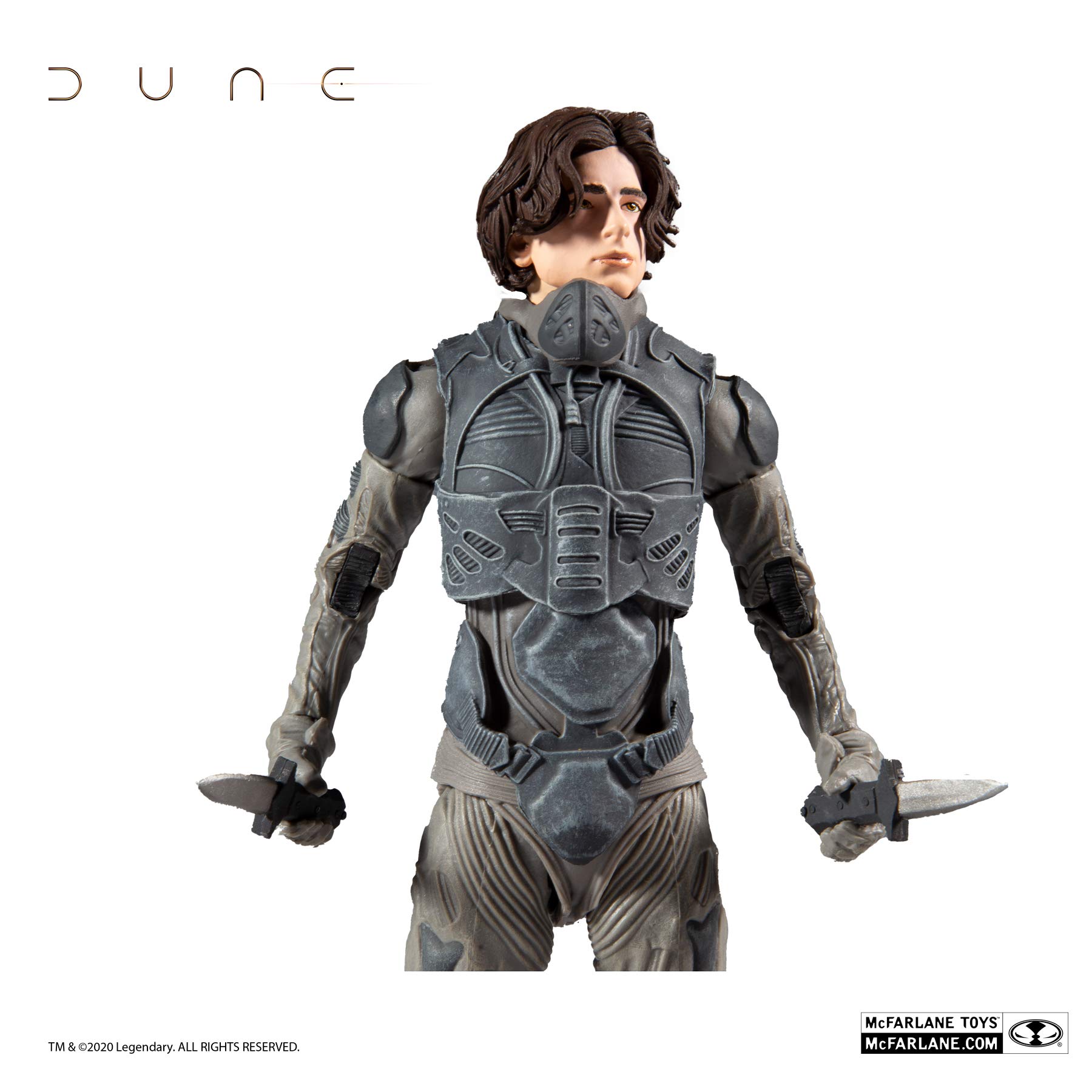 McFarlane Toys Dune Paul Atreides 7-inch Action Figure with Build-A Glossu ‘Beast’ Rabban Figure Parts, Multicolor