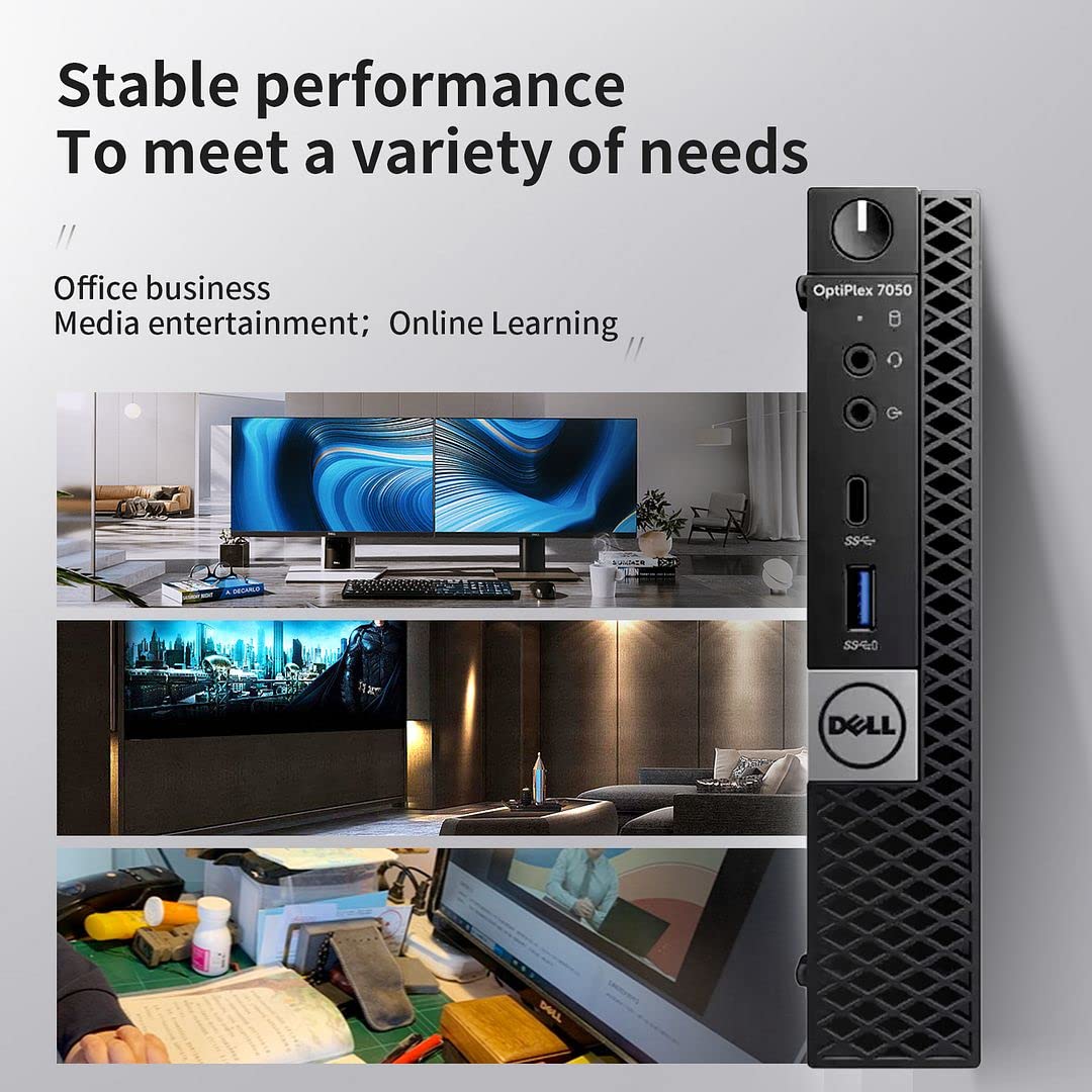 Dell OptiPlex 7050 Mini PC Desktop Computers Micro PC,Intel 4 Core i5-7500T 32GB Ram DDR4 512GB M.2 NVMe SSD,AX210 Built-in WIFI 6e & Bluetooth 5.2, HDMI Dual Monitor Support, Windows 10 Pro (Renewed)