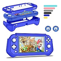 Protective Case for Nintendo Switch Lite, Full Protection Switch Lite Cover, TPU Shock-Absorption and Anti-Scratch for Nintendo Switch Lite Skin with Bult-in Screen Protector & Thumb Grip Caps, Navy