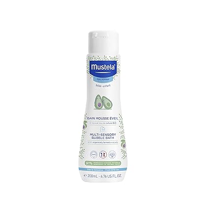 Mustela Baby Multi-Sensory Bubble Bath with Natural Avocado – Biodegradable Formula - 6.76 oz. – Packaging may vary