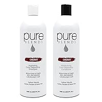 Cherry Color Depositing Shampoo & Conditioner 33.8 Oz. Brightens and Tones Color Faded Hair Prevent Color Fade & Extend Color Service on Color Treated Hair Semi Permanent Hair Dye