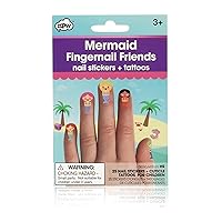 NPW Fingernail Friends Cuticle Tattoos, Mermaid, 25-Count