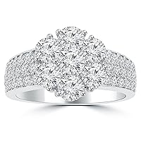 2.00 ct Ladies Round Cut Diamond Anniversary Ring in Prong Setting in Platinum