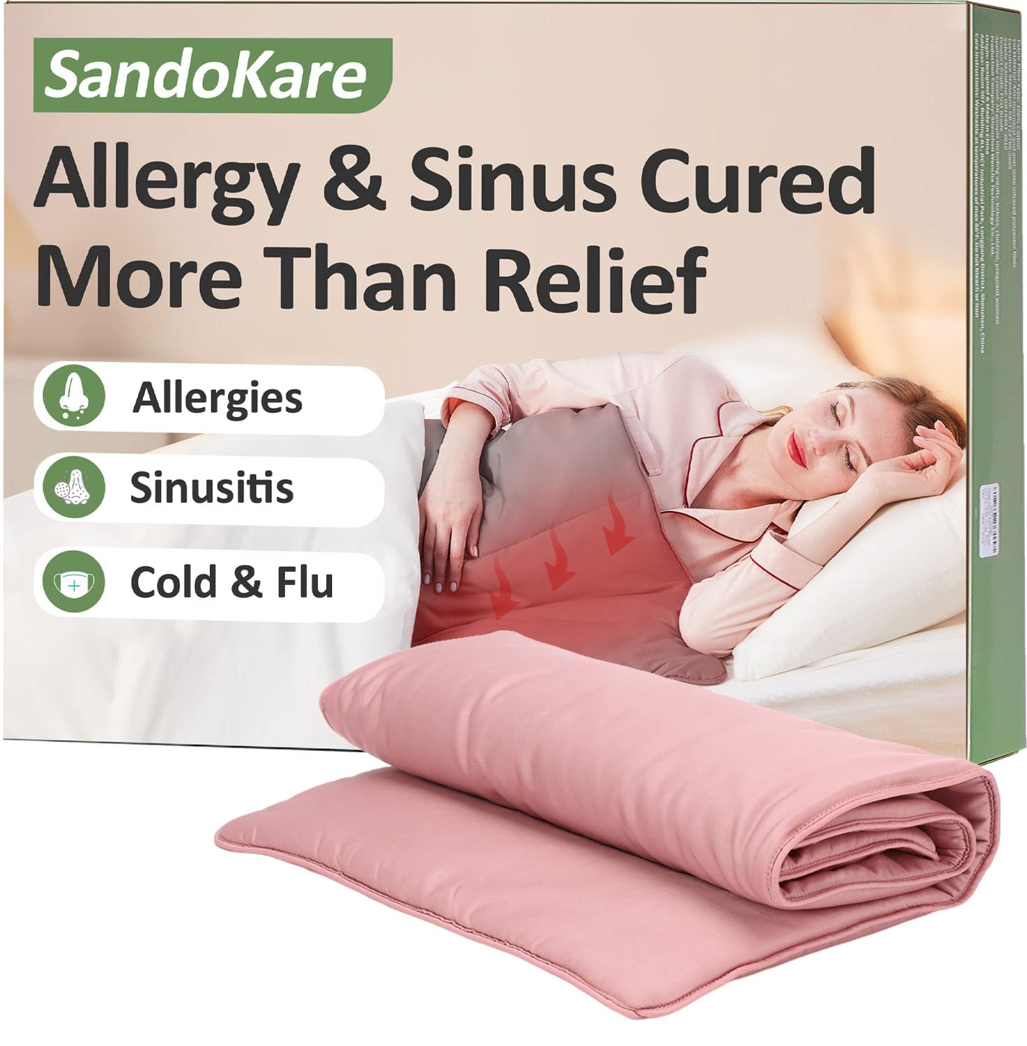 Nasal Allergy Relief Blanket, Drug-Free Nasal Care for Sinus Relief, Ease Seasonal Allergic Rhinitis, Hay Fever, Snoring, Nose Breathing, Non-Drowsy Safe for Baby, Kid, Child, Adult