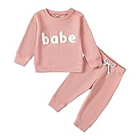 1st Birthday Boy Outfit Toddler Boys Long Sleeve Letter Prints Tops Solid Color Pants Two Piece Casual Toddler
