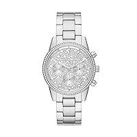 Michael Kors Ritz Watch for Women, Chronograph movement with Stainless steel or Leather strap