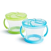 Munchkin® Snack Catcher® Toddler Snack Cups, 2 Count (Pack of 1), Blue/Green