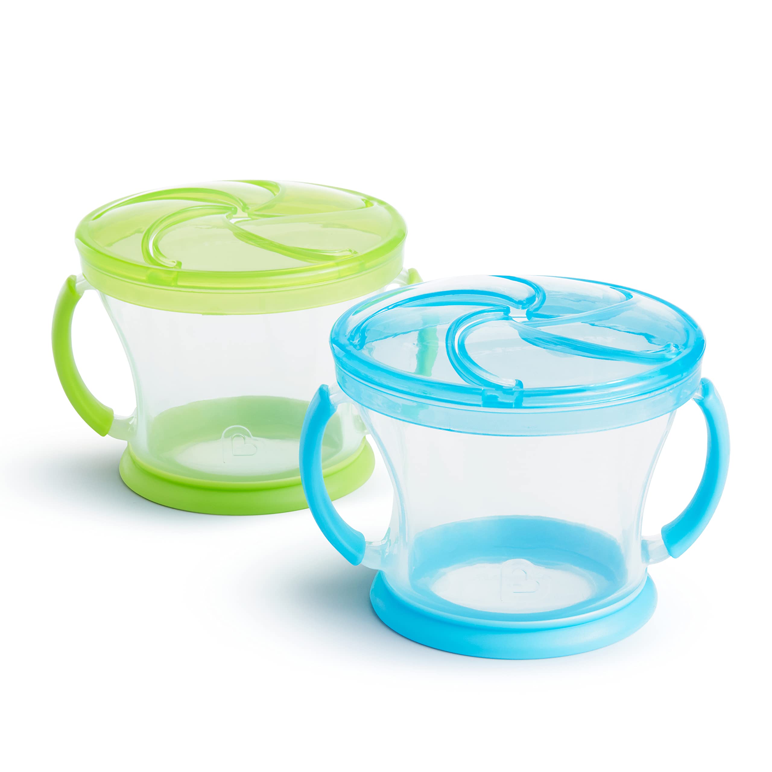 Munchkin® Miracle® 360 Trainer Cup, 7 Ounce, 2 Pack, Green/Blue & Stay Put Suction Bowls for Babies and Toddlers, 3 Pack, Blue/Green/Purple & ® Snack Catcher®, 2 Pack, Blue/Green