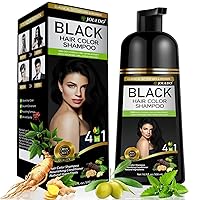 Black Hair Dye Shampoo for Gray Hair, 4-IN-1 Natural Hair Dye Shampoo for Men & Women, 100% Gray Coverage, Long Lasting, Instant Black Hair Dye 500ml