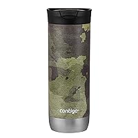 Contigo Huron Vacuum-Insulated Stainless Steel Travel Mug with Leak-Proof Lid, Keeps Drinks Hot or Cold for Hours, Fits Most Cup Holders and Brewers, 20oz Camo