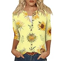 Ladies Tops and Blouses, Women's Casual 3/4 Sleeve Loose T Shirt Cardigan Business Shirts Summer, S XXXL