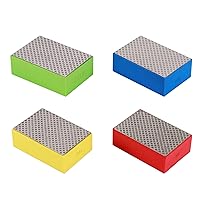 HAKUNA Diamond Polishing Pads,4 Pcs/Set Diamond Hand Polishing Pads Sanding Block Glass Grinding Pads for Sanding Ceramic Tile Concrete Glass Stone,60#,100#,200#,400#