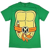 Mighty Fine TMNT Teenage Mutant Ninja Turtles Michelangelo Costume Green Adult T-Shirt Tee (Medium)