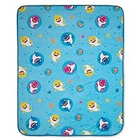 Baby Shark Warm, Plush, Throw Blanket - Extra Cozy and Comfy for Your Toddler, Blue