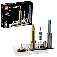 Architecture New York City 21028, Build It Yourself New York Skyline Model Kit for Adults and Kids (598 Pieces),Multicolor