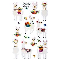 Avery Zweckform Glitter Sticker Lama 16 Stickers (Self-Adhesive Colourful Children's Stickers for Playing, Crafting, Collecting, Friend Books and Poetry Albums) 57294