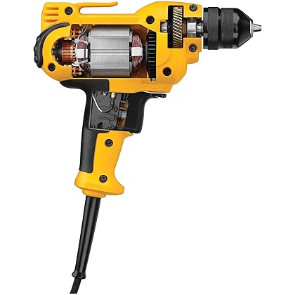 DEWALT Drill, 8.0-Amp, 3/8-Inch, Variable Speed Trigger, Mid-Handle Grip for Comfort, Corded (DWD115K ),Yellow