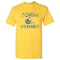 NCAA Faded Football Helmet, Team Color T Shirt, College, University