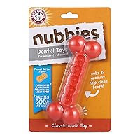 Arm & Hammer for Pets Nubbies Dental Toys Classic Bone Dental Chew Toy for Dogs | Best Dog Chew Toy for the Moderate Chewers | Reduces Plaque & Tartar Buildup Without Brushing, Peanut Butter Flavor