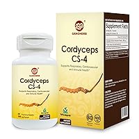 GANOHERB Cordyceps Capsules, Cardiovascular and Aging Support, Cordyceps Sinesis 800mg 60 Vegetarian Capsules (Non-GMO & Gluten Free)