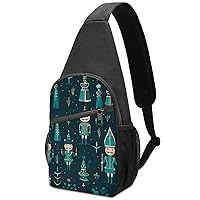Nutcracker Ballet Crossbody Sling Backpack Adjustable Straps Chest Bag for Hiking Traveling Outdoors