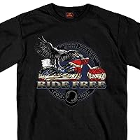 Hot Leathers Flag Bike 1% Cotton Double Sided Printed Biker T-Shirt