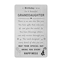 Steel Engravd Birthday Card for Granddaughter, Meaningful Birthday Gifts, Granddaughter Birthday Card