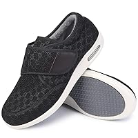 Diabetic Shoes for Men, Wide Width Elderly Men's Shoes, Adjustable Closure Lightweight Breathable, Swollen Feet Walking Edema Sneakers