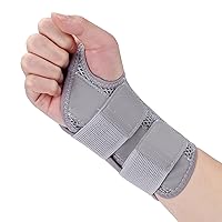 Wrist Brace for Carpal Tunnel, Night Wrist Sleep Support Splint with Compression Sleeve Adjustable Straps for Pain Relief, Arthritis, Tendonitis, Fitness (Right Hand-Gray, L/XL (Pack of 1))