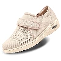 Womens Edema Diabetic Shoes with Arch Support,Extra Wide Breathable Lightweight Walking Sneakers Air Cushion Sole for Swollen Feet, Plantar Fasciitis