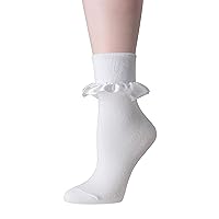 Women Ankle Socks, Women Lace Ruffle Frilly Turn Cuff Cotton Socks Cute Fashion Ladies Girl Princess