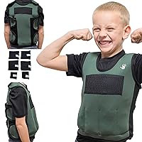 Weighted Vest For Kids - Adjustable Compression Vest With Six Removable Weights Included - Breathable Snug Fit Design