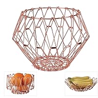 Jion Ware Flexible Rose Gold Wire Basket Transforming For Fruit Bread or Decorative Items
