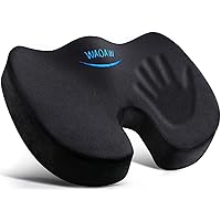 WAOAW Seat Cushion, Office Chair Cushions Butt Pillow for Car Long Sitting, Memory Foam Chair Pad for Back, Coccyx, Tailbone Pain Relief (Black)