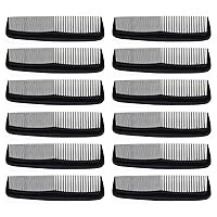 12pc Plastic Comb Portable Integrated Comb Small Comb Black Coarse And Fine Teeth Hair Comb Girl Wet And Dry Brush (Black, One Size)