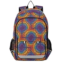 ALAZA Rainbow Circles Geometric Backpack Bookbag Laptop Notebook Bag Casual Travel Daypack for Women Men Fits15.6 Laptop