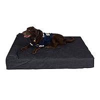 Large Luxury 7 inch Gel Memory Foam Orthopedic Dog Bed with Bolster | 100% USA Made with Certi-Pur Foams | Engineered for Large Breed Dogs to Provide Support & Comfort