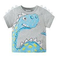 5t Blank Shirts Boys Short Sleeve Dinosaur Letter Prints T Shirt Tops Teen Boy Short