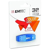 Emtec C410 Color Mix Flash Drive, 32GB, Blue, ECMMD32GC410