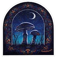 Mushrooms in The Moonlight Retro Hippie Small Car Bumper Sticker Laptop Water Bottle Decal 2.25-by-2.25 Inches