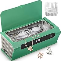 Ultrasonic Jewelry Cleaner, 45 kHz 500ML, Professional Ultra Sonic Cleaner w/Touch Control, Digital Timer, Cleaning Basket, Stainless Steel Ultrasound Cleaning Machine for Watches Glasses Green