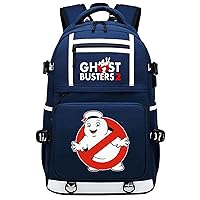 Unisex Ghostbusters Casual Knapsack-Lightweight Bookbag with USB Charging Port Graphic Laptop Rucksack for Youth