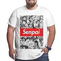 Senpai Ahegao Big Size Men's T-Shirt Men's Soft Shirts Short-Sleeved Sleeve T-Shirt