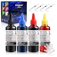 Ink Refill Kit Compatible with Canon Inkjet Printer Cartridges 4 Bottles 250 251 270 271 280 281 225 226 1200 2200 PG245 CL246 PG210 with Syringes (BK,C,M,Y)