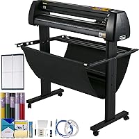 VEVOR Vinyl Cutter 34Inch Bundle, Vinyl Cutter Machine Manual Vinyl Printer LCD Display Plotter Cutter Sign Cutting with Signmaster Software for Design and Cut,with Supplies, Tools