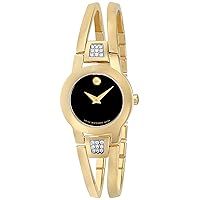 Movado Women's 604984 Amorosa Diamond-Accented Gold-Plated Bangle Watch